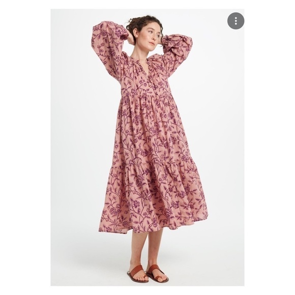 MATTA The Jaya Midi Dress Birdsong Mauve Floral XS - Picture 7 of 13